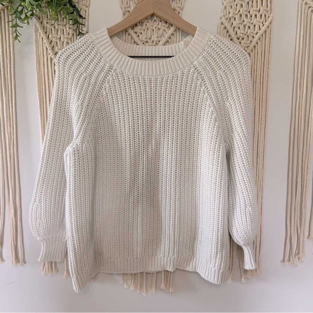 AERIE Women's Cable Knit Cozy Sweater Cream Size Small